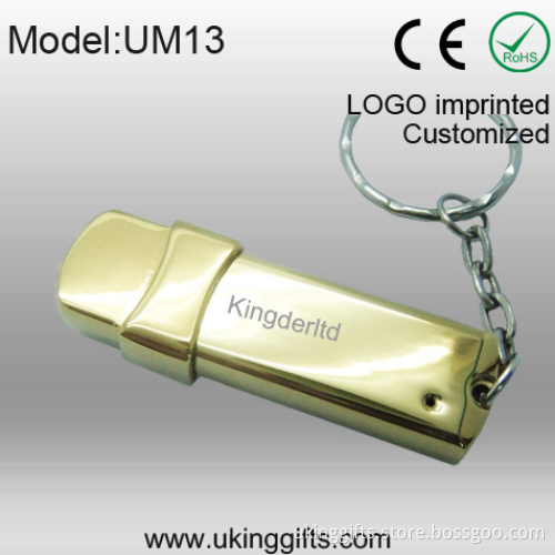 Golden Metal USB Flash Drive for Engraving Logo 8GB
